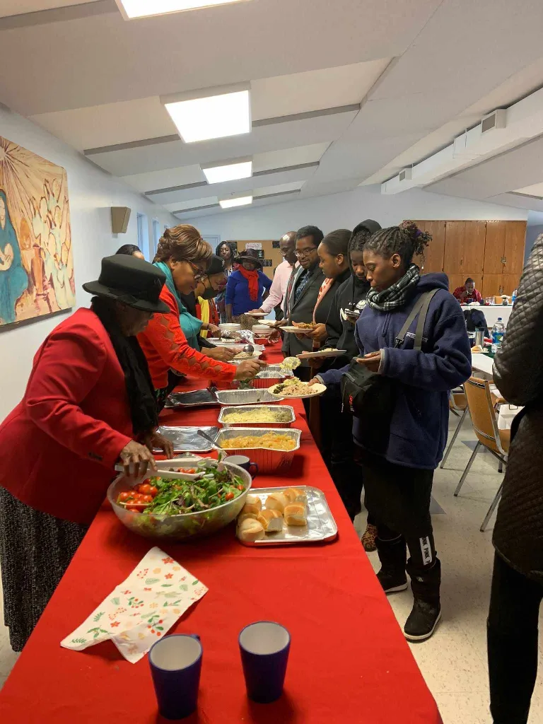 Fellowship lunch: A meal shared together after the service.